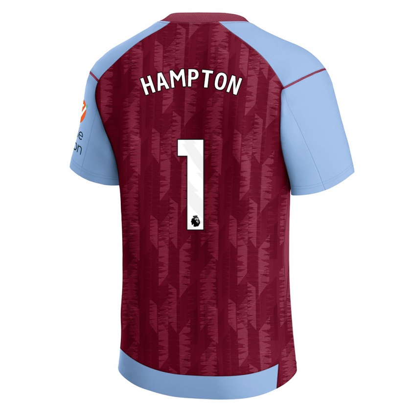 Kandiny Kinderen Hannah Hampton #1 Claret Blauw Thuisshirt Thuistenue 2023/24 T-Shirt België