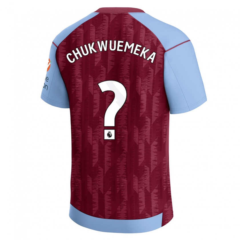 Kandiny Kinderen Caleb Chukwuemeka #0 Claret Blauw Thuisshirt Thuistenue 2023/24 T-Shirt België