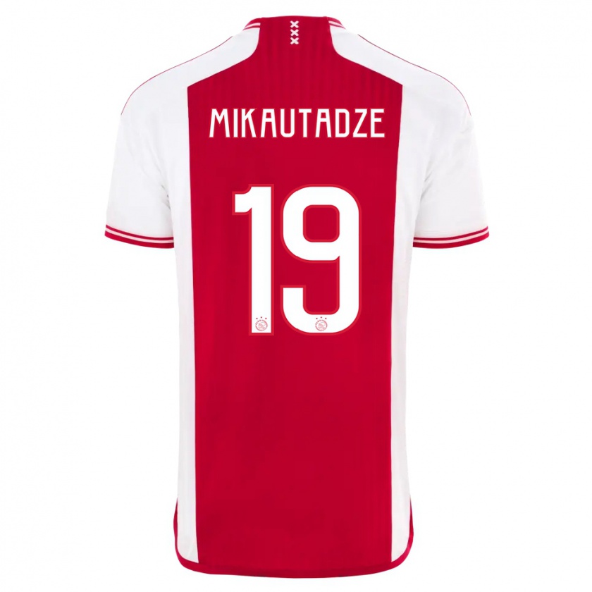 Kandiny Kinderen Georges Mikautadze #19 Rood Wit Thuisshirt Thuistenue 2023/24 T-Shirt België