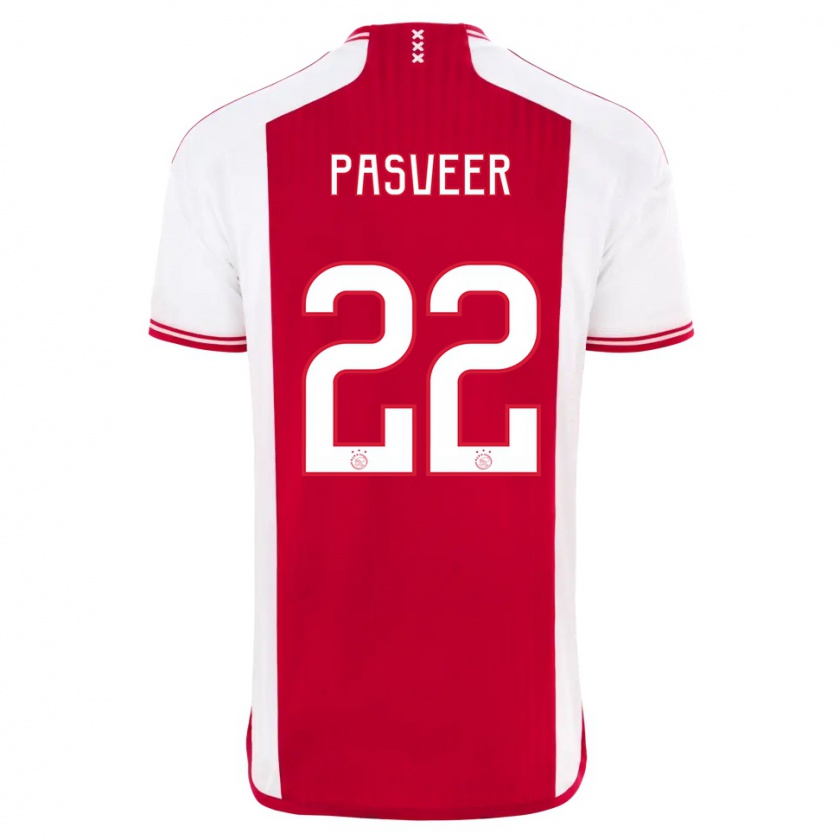 Kandiny Bambino Maglia Remko Pasveer #22 Rosso Bianco Kit Gara Home 2023/24 Maglietta