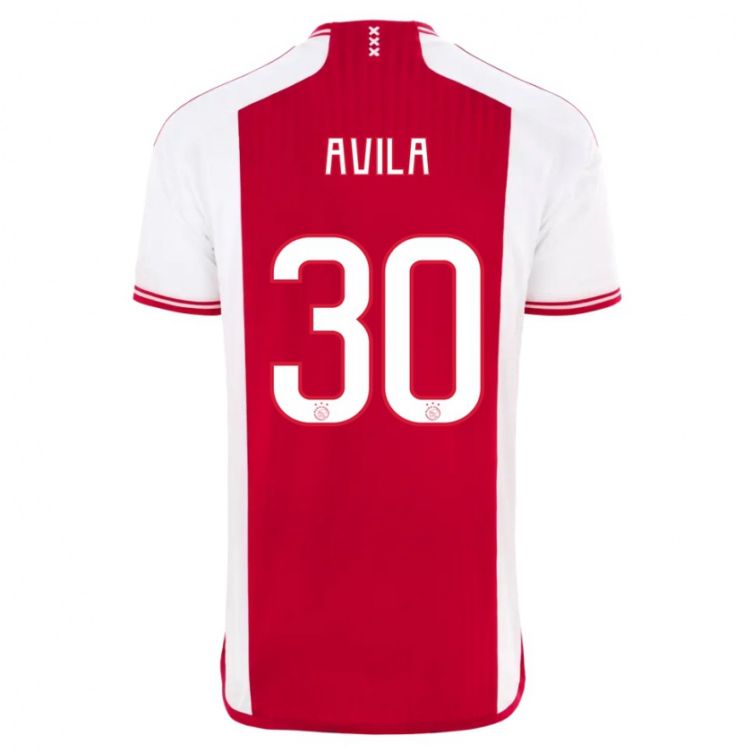 Kandiny Kinderen Gastón Ávila #30 Rood Wit Thuisshirt Thuistenue 2023/24 T-Shirt België