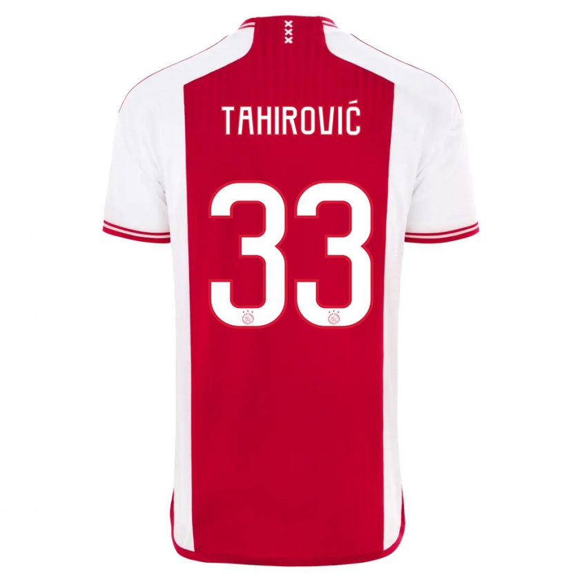 Kandiny Kinderen Benjamin Tahirovic #33 Rood Wit Thuisshirt Thuistenue 2023/24 T-Shirt België