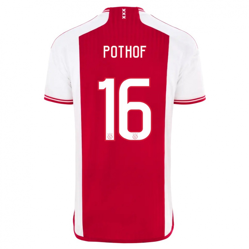 Kandiny Kinderen Isa Pothof #16 Rood Wit Thuisshirt Thuistenue 2023/24 T-Shirt België