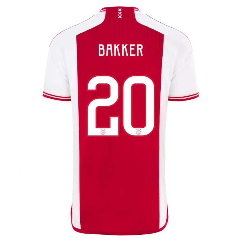 Kandiny Kinderen Eshly Bakker #20 Rood Wit Thuisshirt Thuistenue 2023/24 T-Shirt België