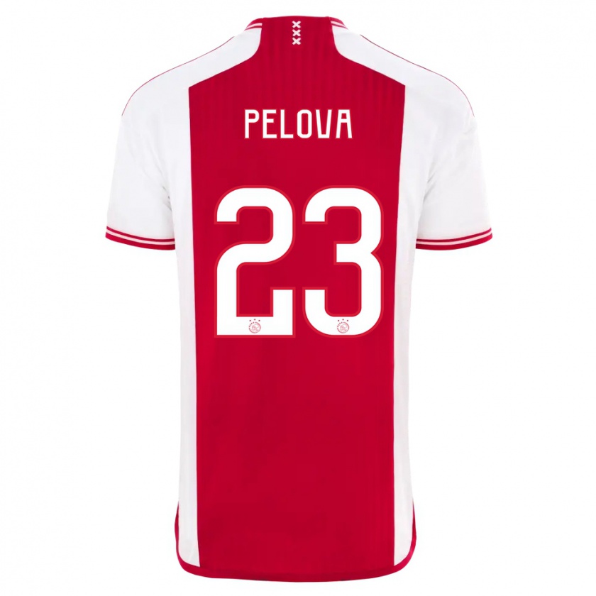 Kandiny Bambino Maglia Victoria Pelova #23 Rosso Bianco Kit Gara Home 2023/24 Maglietta