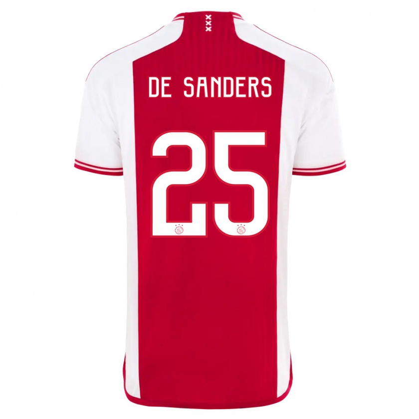 Kandiny Kinderen Kay-Lee De Sanders #25 Rood Wit Thuisshirt Thuistenue 2023/24 T-Shirt België