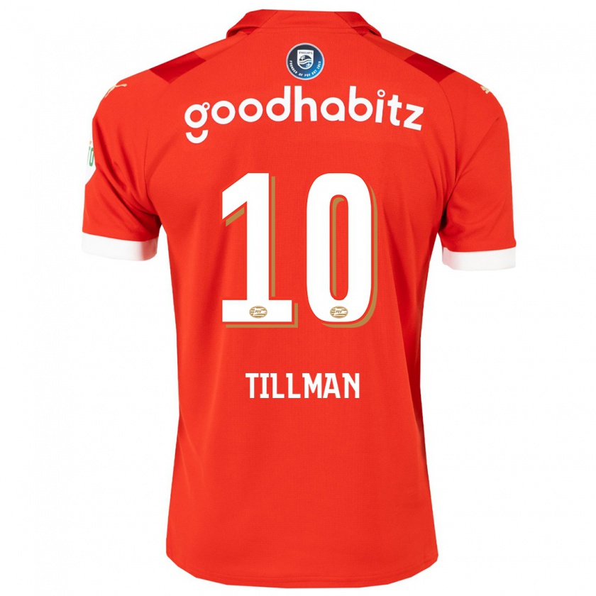 Kandiny Kinderen Malik Tillman #10 Rood Thuisshirt Thuistenue 2023/24 T-Shirt België