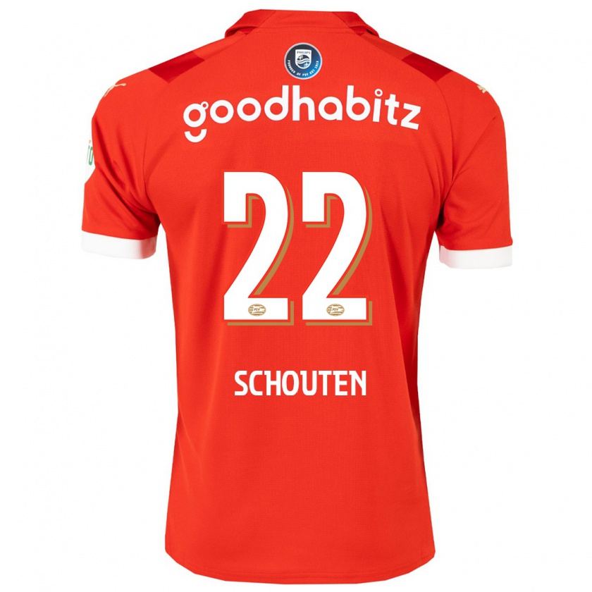 Kandiny Kinderen Jerdy Schouten #22 Rood Thuisshirt Thuistenue 2023/24 T-Shirt België