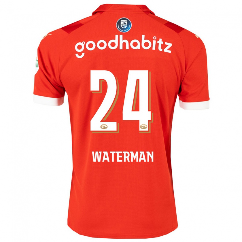 Kandiny Kinderen Boy Waterman #24 Rood Thuisshirt Thuistenue 2023/24 T-Shirt België