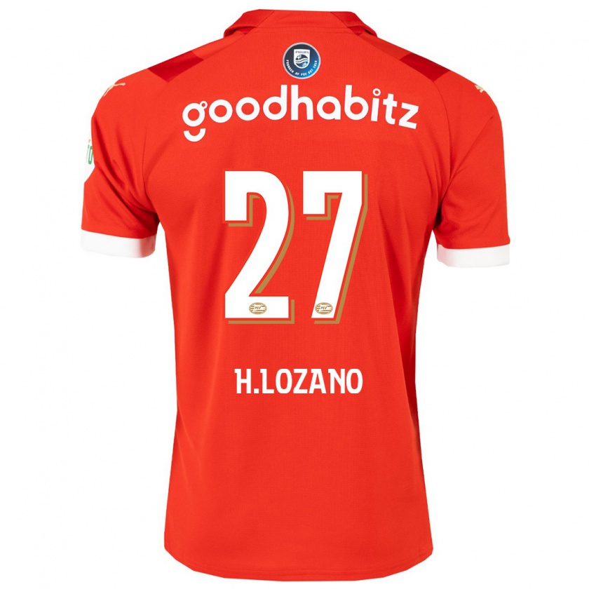 Kandiny Bambino Maglia Hirving Lozano #27 Rosso Kit Gara Home 2023/24 Maglietta