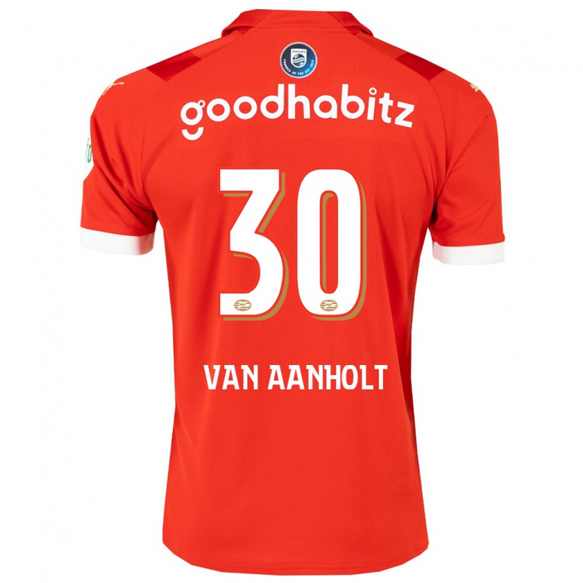 Kandiny Dzieci Patrick Van Aanholt #30 Czerwony Domowa Koszulka 2023/24 Koszulki Klubowe