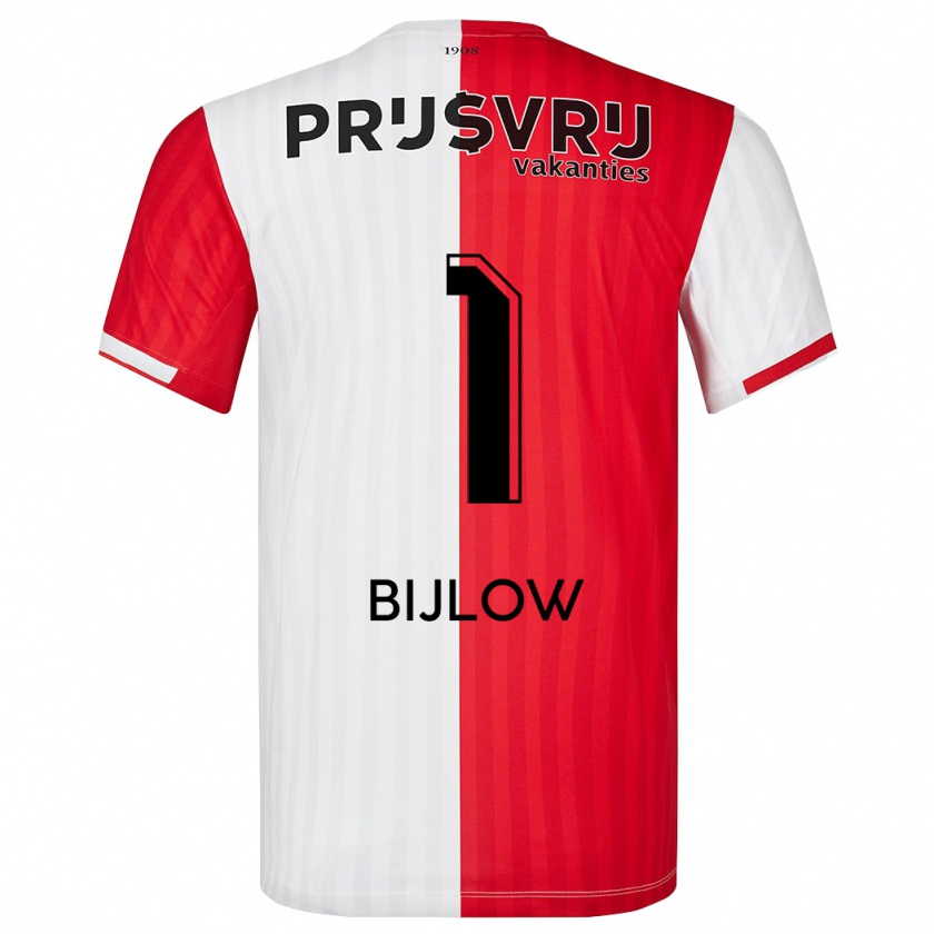 Kandiny Niño Camiseta Justin Bijlow #1 Rojo Blanco 1ª Equipación 2023/24 La Camisa México