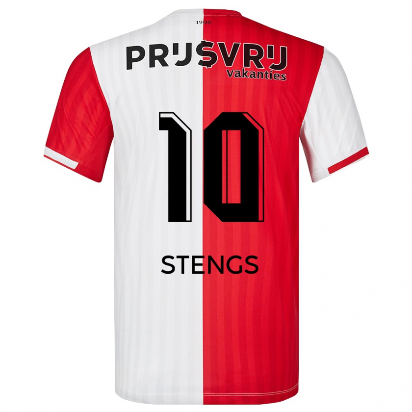 Kandiny Kinderen Calvin Stengs #10 Rood Wit Thuisshirt Thuistenue 2023/24 T-Shirt België