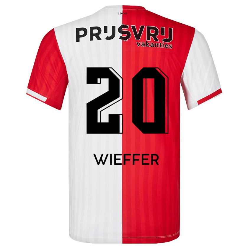 Kandiny Bambino Maglia Mats Wieffer #20 Rosso Bianco Kit Gara Home 2023/24 Maglietta