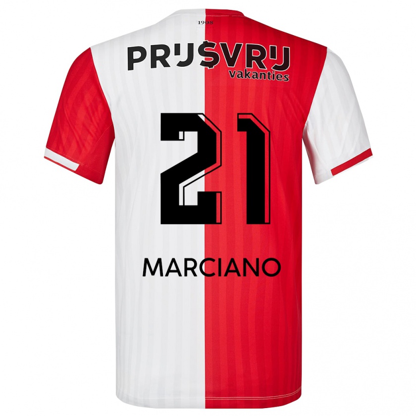 Kandiny Kinderen Ofir Marciano #21 Rood Wit Thuisshirt Thuistenue 2023/24 T-Shirt België