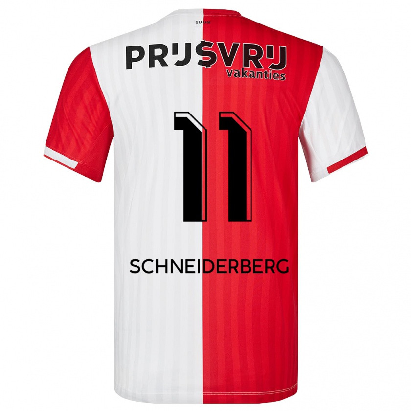 Kandiny Niño Camiseta July Schneiderberg #11 Rojo Blanco 1ª Equipación 2023/24 La Camisa México