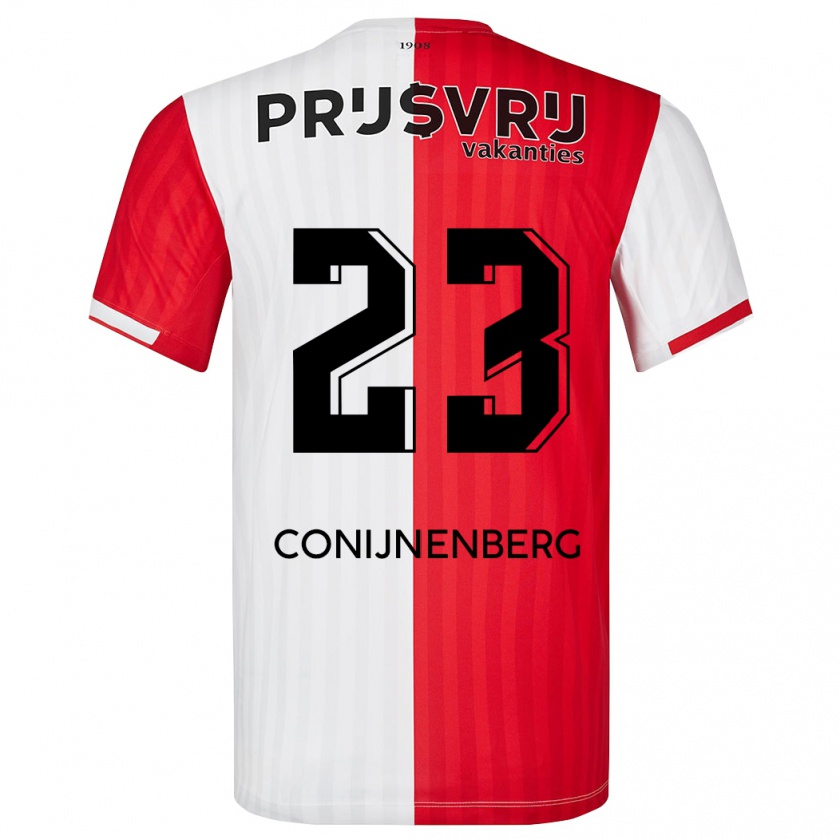 Kandiny Bambino Maglia Jada Conijnenberg #23 Rosso Bianco Kit Gara Home 2023/24 Maglietta