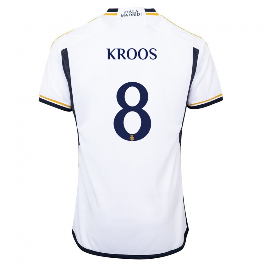 Kandiny Kinderen Toni Kroos #8 Wit Thuisshirt Thuistenue 2023/24 T-Shirt België