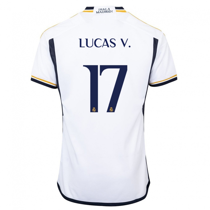 Kandiny Kinderen Lucas Vázquez #17 Wit Thuisshirt Thuistenue 2023/24 T-Shirt België