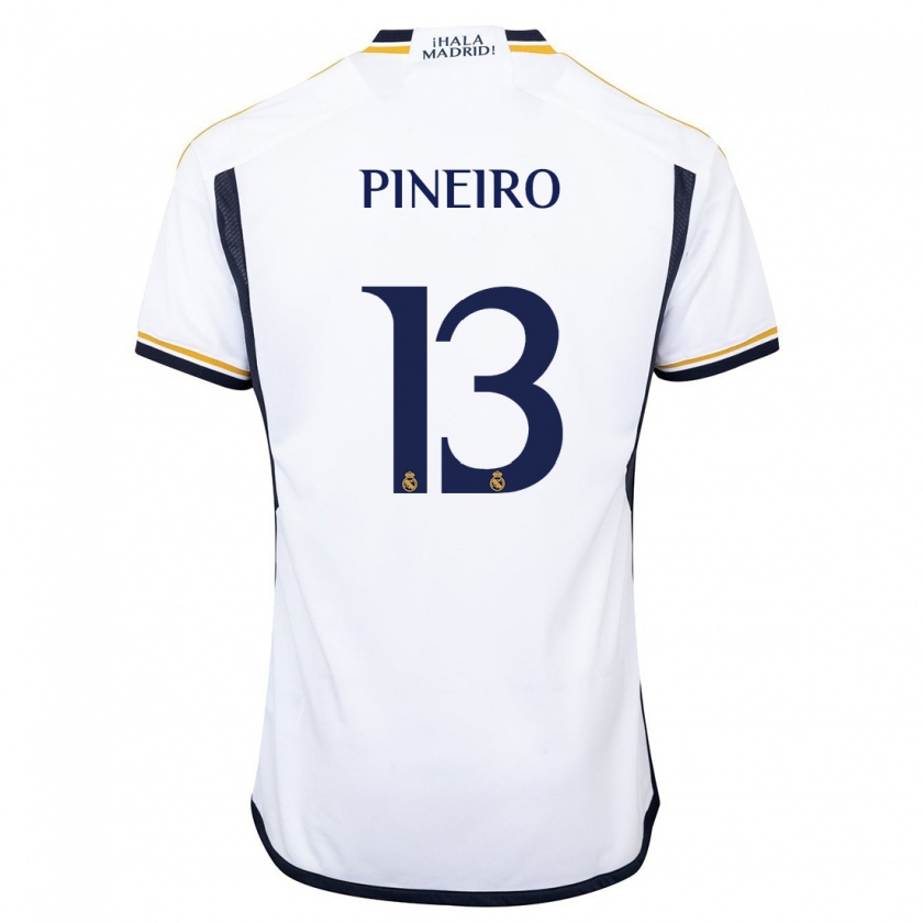 Kandiny Kinderen Diego Piñeiro #13 Wit Thuisshirt Thuistenue 2023/24 T-Shirt België