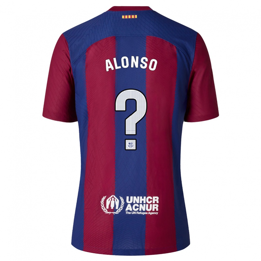 Kandiny Niño Camiseta Aáron Alonso #0 Rojo Azul 1ª Equipación 2023/24 La Camisa