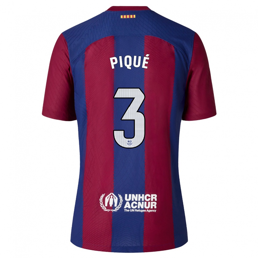 Kandiny Bambino Maglia Gerard Pique #3 Rosso Blu Kit Gara Home 2023/24 Maglietta