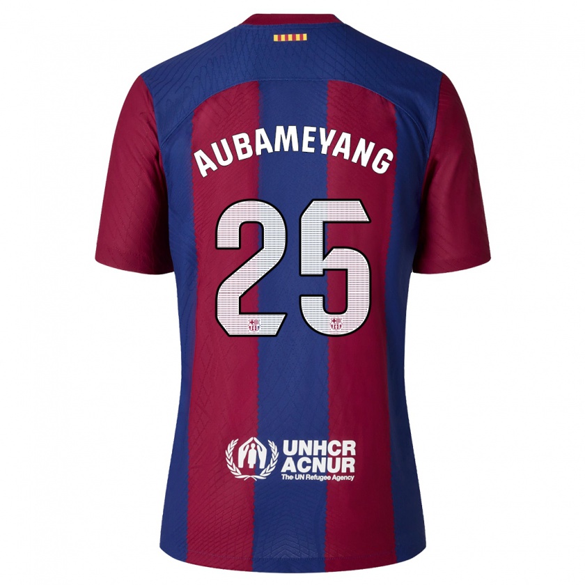 Kandiny Niño Camiseta Pierre Emerick Aubameyang #25 Rojo Azul 1ª Equipación 2023/24 La Camisa