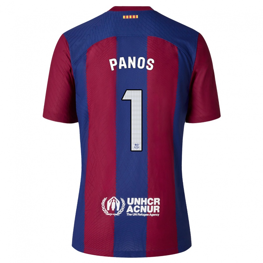 Kandiny Niño Camiseta Sandra Panos #1 Rojo Azul 1ª Equipación 2023/24 La Camisa