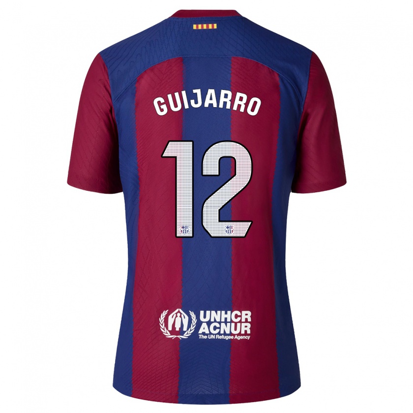 Kandiny Bambino Maglia Patricia Guijarro #12 Rosso Blu Kit Gara Home 2023/24 Maglietta