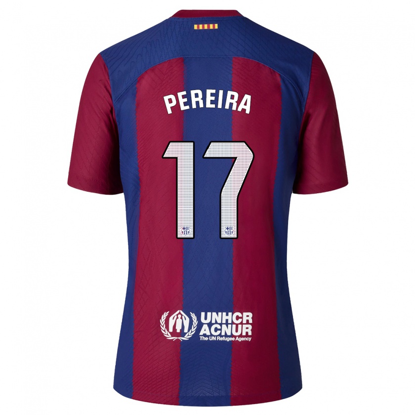 Kandiny Bambino Maglia Andrea Pereira #17 Rosso Blu Kit Gara Home 2023/24 Maglietta