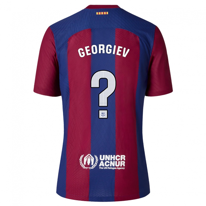 Kandiny Niño Camiseta Martin Georgiev #0 Rojo Azul 1ª Equipación 2023/24 La Camisa