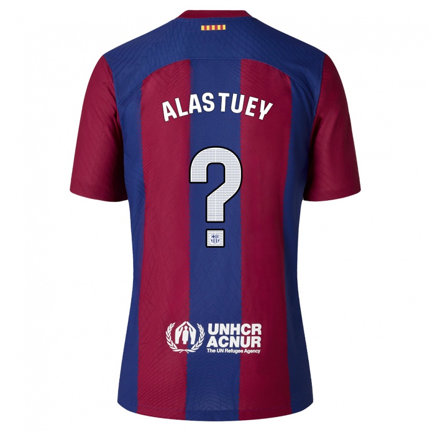 Kandiny Kinderen Jorge Alastuey #0 Rood Blauw Thuisshirt Thuistenue 2023/24 T-Shirt België