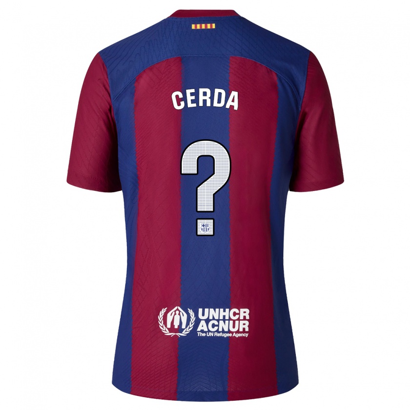 Kandiny Niño Camiseta Josep Cerda #0 Rojo Azul 1ª Equipación 2023/24 La Camisa