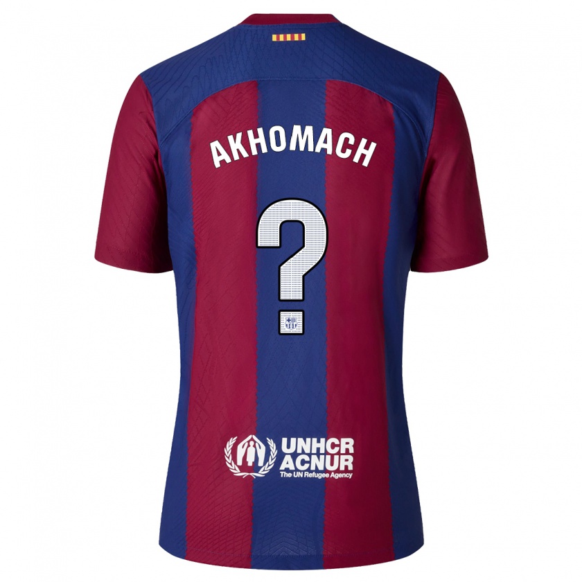 Kandiny Bambino Maglia Ilias Akhomach #0 Rosso Blu Kit Gara Home 2023/24 Maglietta