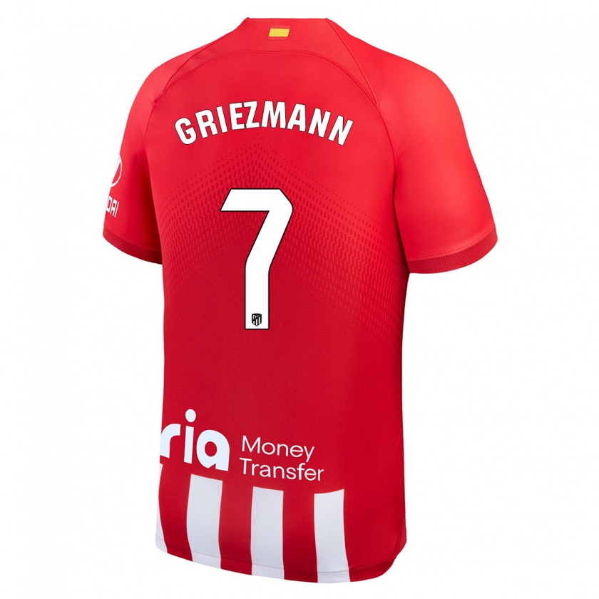 Kandiny Niño Camiseta Antoine Griezmann #7 Rojo Blanco 1ª Equipación 2023/24 La Camisa