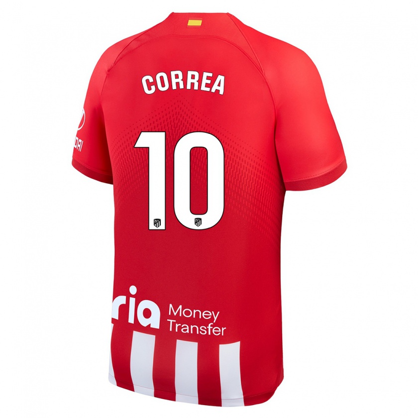 Kandiny Kinderen Ángel Correa #10 Rood Wit Thuisshirt Thuistenue 2023/24 T-Shirt België