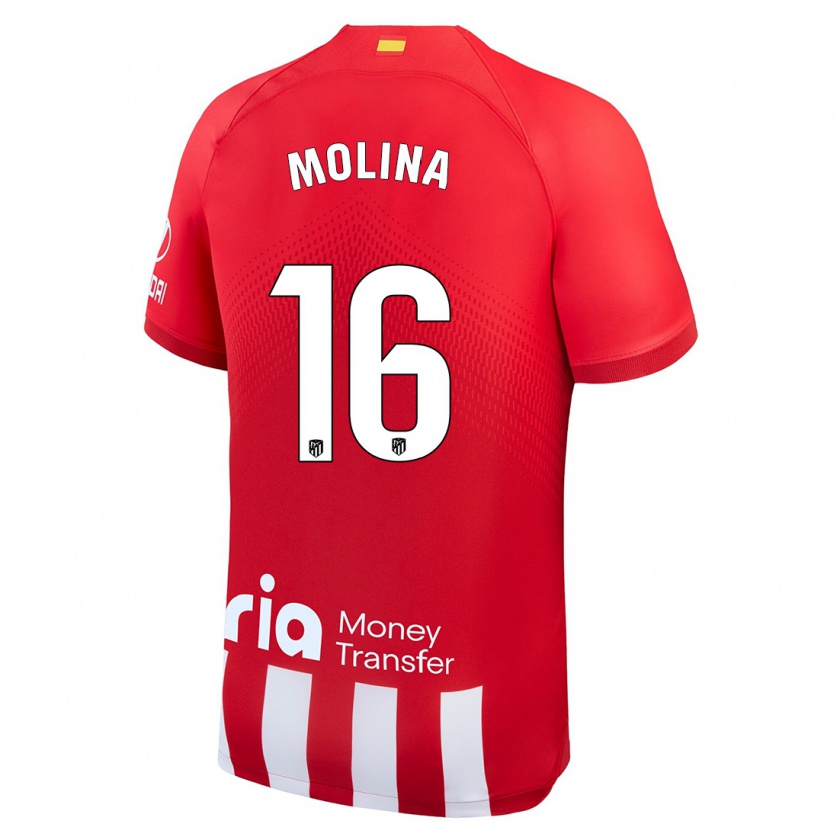 Kandiny Kinderen Nahuel Molina #16 Rood Wit Thuisshirt Thuistenue 2023/24 T-Shirt België