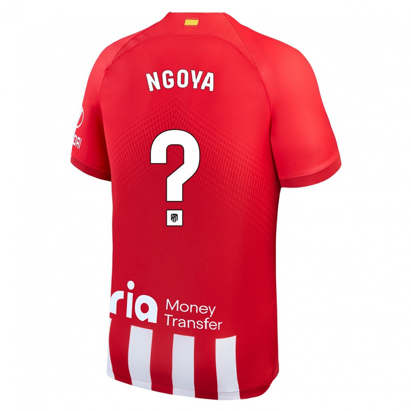 Kandiny Bambino Maglia Joël Ngoya #0 Rosso Bianco Kit Gara Home 2023/24 Maglietta