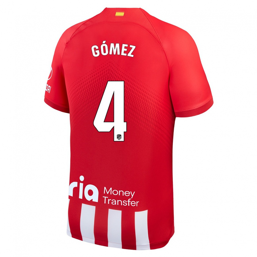 Kandiny Bambino Maglia Mariano Gómez #4 Rosso Bianco Kit Gara Home 2023/24 Maglietta