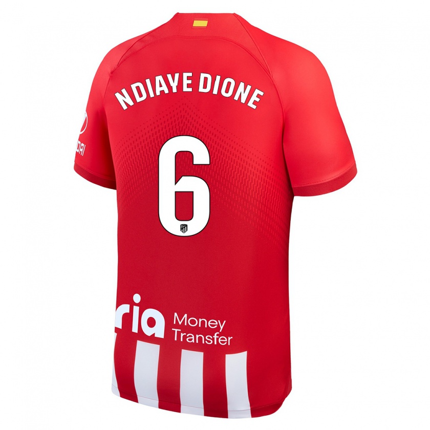 Kandiny Bambino Maglia Assane Ndiaye Dione #6 Rosso Bianco Kit Gara Home 2023/24 Maglietta