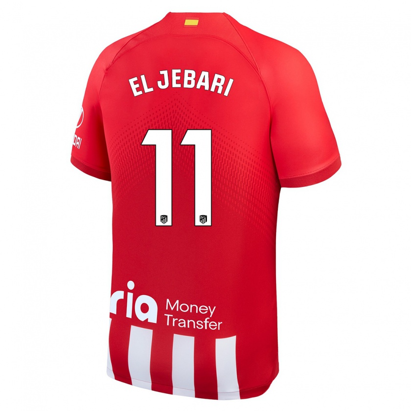 Kandiny Niño Camiseta Salim El Jebari #11 Rojo Blanco 1ª Equipación 2023/24 La Camisa