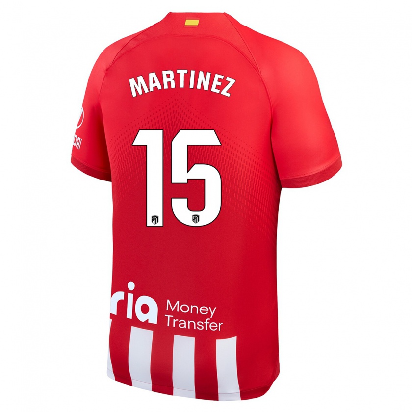 Kandiny Bambino Maglia Daniel Martinez #15 Rosso Bianco Kit Gara Home 2023/24 Maglietta