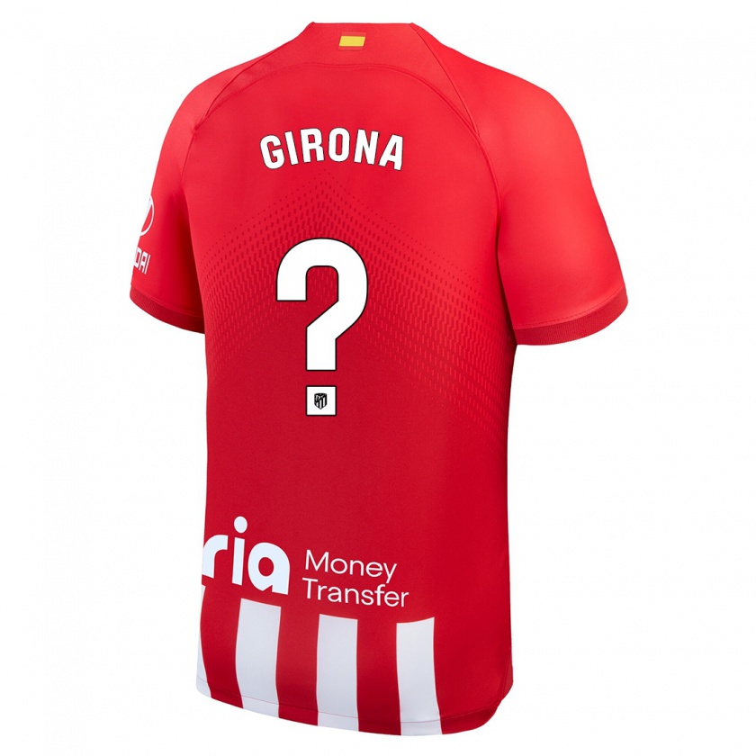 Kandiny Niño Camiseta Raúl Girona #0 Rojo Blanco 1ª Equipación 2023/24 La Camisa