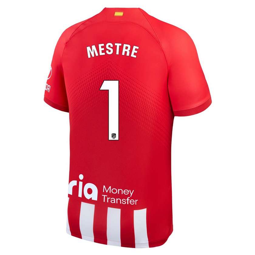 Kandiny Kinderen Sergio Mestre #1 Rood Wit Thuisshirt Thuistenue 2023/24 T-Shirt België