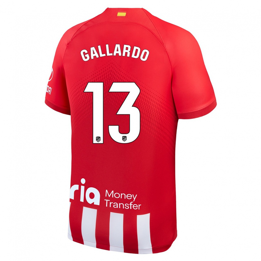 Kandiny Niño Camiseta Lola Gallardo #13 Rojo Blanco 1ª Equipación 2023/24 La Camisa