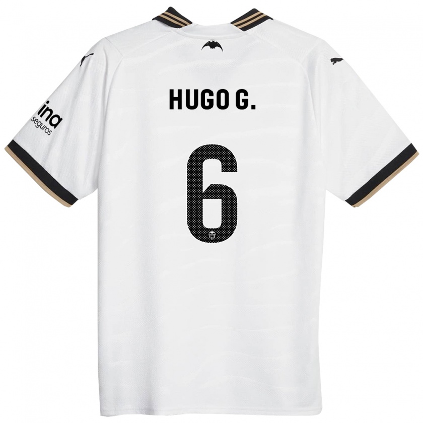 Kandiny Niño Camiseta Hugo Guillamón #6 Blanco 1ª Equipación 2023/24 La Camisa