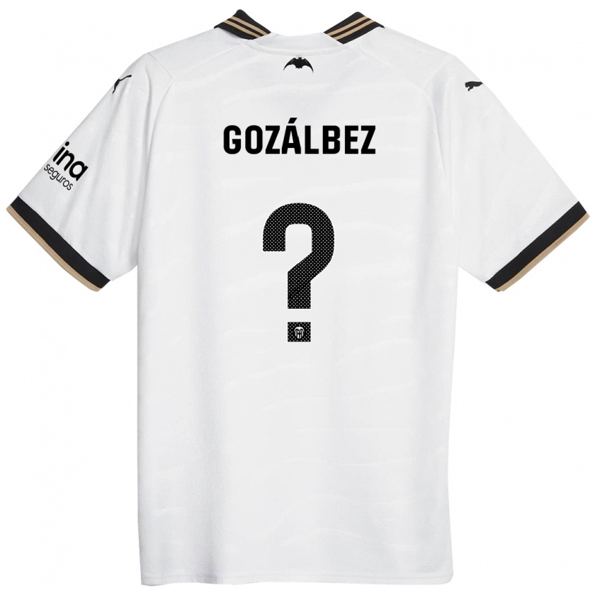 Kandiny Bambino Maglia Pablo Gozálbez #0 Bianco Kit Gara Home 2023/24 Maglietta