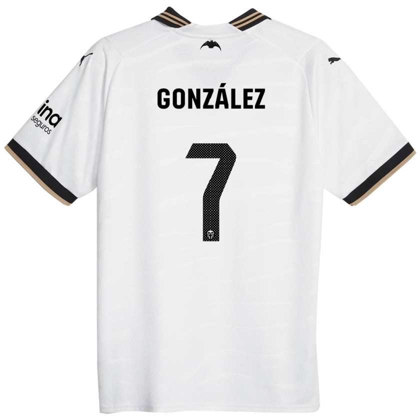 Kandiny Kinderen Hugo González #7 Wit Thuisshirt Thuistenue 2023/24 T-Shirt België