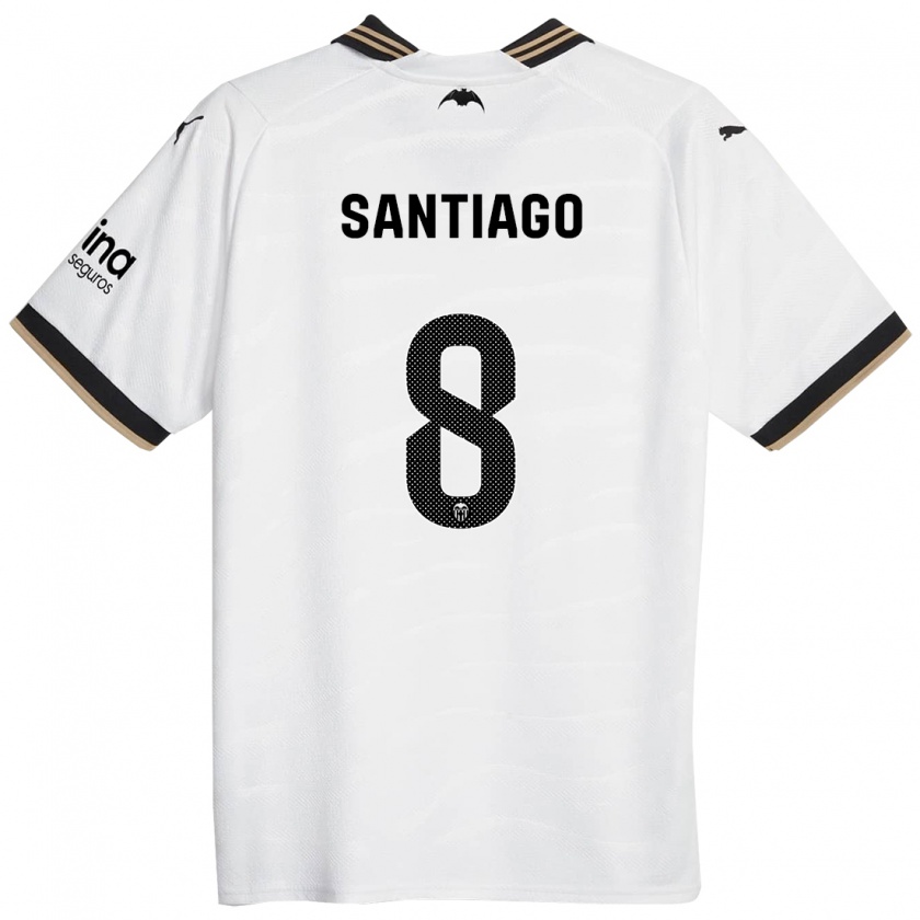 Kandiny Niño Camiseta Yellu Santiago #8 Blanco 1ª Equipación 2023/24 La Camisa