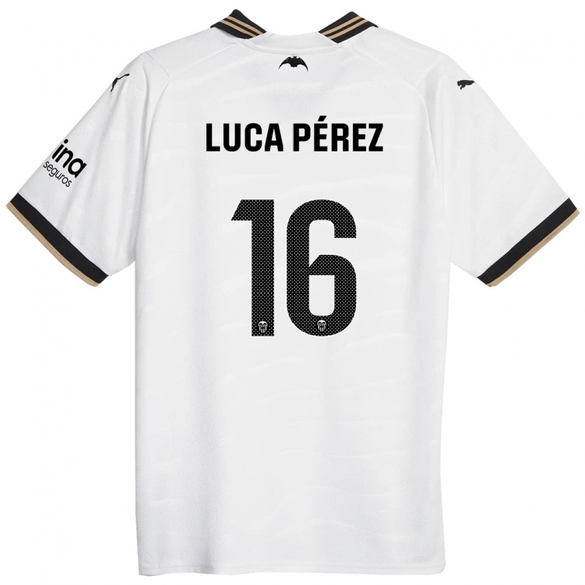 Kandiny Niño Camiseta Simón Luca Pérez #16 Blanco 1ª Equipación 2023/24 La Camisa